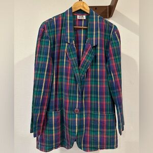 Vintage Star CCC 80s Cotton Plaid Blazer